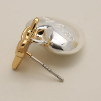 Valentines Day Earrings gold and silver heart  - Thumbnail 1