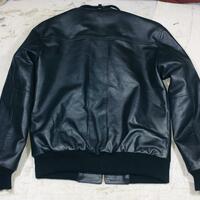 Crafted Leather Men's Black Leather Biker Motorcycle Jacket - Thumbnail 2