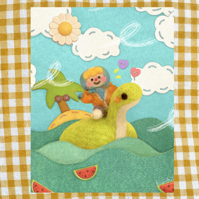 lil needle felt wattson and nessie print (Apex Legends)