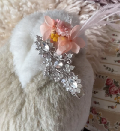 Wedding Bridal Rhinestone Crystal Dried Flower Hair Clip Hair Accessory