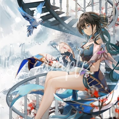 Ruan mei - honkai star rail (signed 11x17 poster)