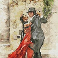 Tango Couple Cross Stitch Pattern - Thumbnail 1