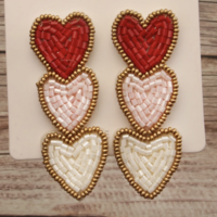 Valentines Day 3 heart earrings  - Thumbnail 2
