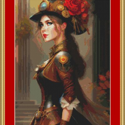Steampunk elegance cross stitch pattern