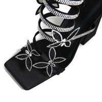Butterfly Strappy Rhinestone Sandals - Thumbnail 6
