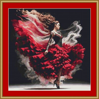 Spanish dancer cross stitch pattern