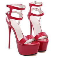 Sexy Stiletto Pumps Ankle Strap Sandals Club Party High Heels - Thumbnail 4
