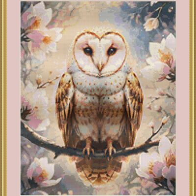 Barn owl cross stitch pattern
