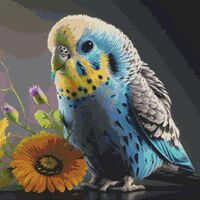 Budgie Cross Stitch Pattern - Thumbnail 1