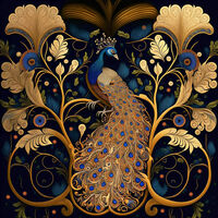 Decorative Peacock Cross Stitch Pattern - Thumbnail 2