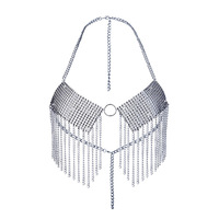Fringe Circle Connected Halter Bust Chain Tassel Bra Top - Thumbnail 2