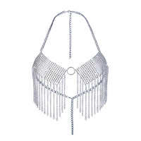 Fringe Circle Connected Halter Bust Chain Tassel Bra Top - Thumbnail 3