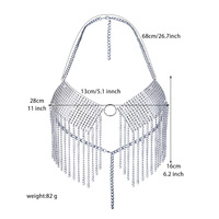 Fringe Circle Connected Halter Bust Chain Tassel Bra Top - Thumbnail 6