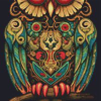 Elaborate Owl Cross Stitch Pattern - Thumbnail 2