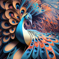 Elegant Peacock Cross Stitch Pattern - Thumbnail 2