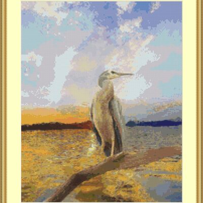 Heron cross stitch pattern