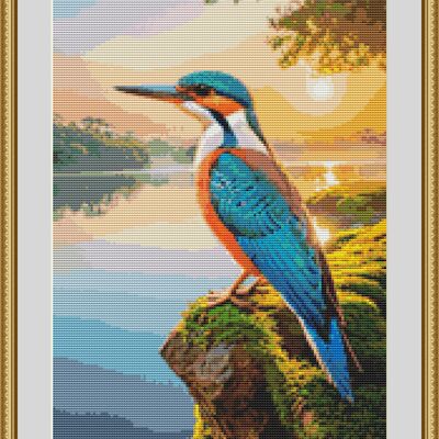 Kingfisher cross stitch pattern