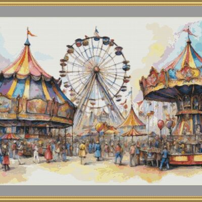 Carousels cross stitch pattern