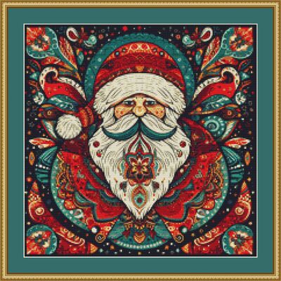 Christmas santa cross stitch pattern