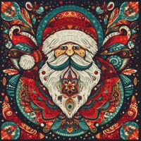 Christmas Santa Cross Stitch Pattern - Thumbnail 1