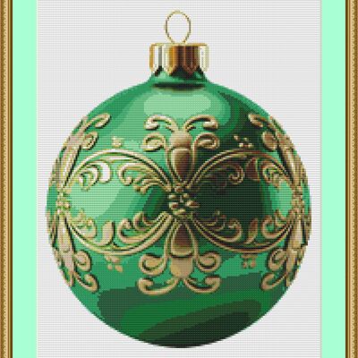 Green bauble cross stitch pattern - Thumbnail 5