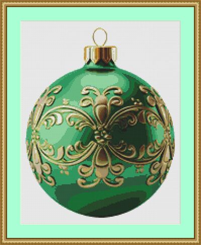 Green Bauble Cross Stitch Pattern