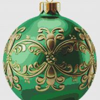Green Bauble Cross Stitch Pattern - Thumbnail 1