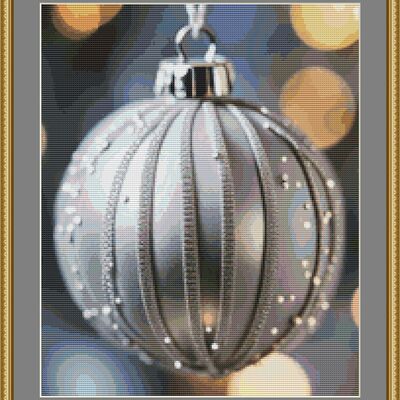 Silver bauble cross stitch pattern