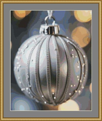 Silver Bauble Cross Stitch Pattern