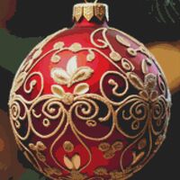 Red Bauble Cross Stitch Pattern - Thumbnail 1