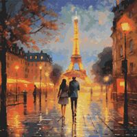 Paris At Night Cross Stitch Pattern - Thumbnail 1