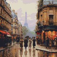 Parisian Street Cross Stitch Pattern - Thumbnail 1