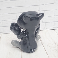 Cuddly Black Cat Hoodie Resin Robot Figurine (Black Ver.) - Thumbnail 3