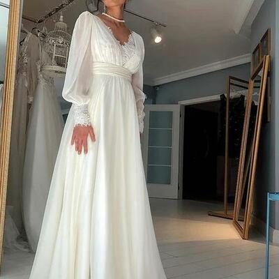 Beautiful a line chic lace chiffon prom dresses - Thumbnail 5