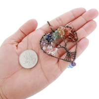 Rainbow Heart Shaped Sun Catcher Tree of Life Decoration - Thumbnail 1