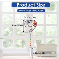 Rainbow Heart Shaped Sun Catcher Tree of Life Decoration - Thumbnail 2