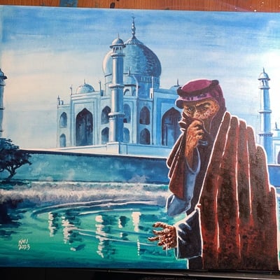 Abu jafar 20" x 16" original repainting on canvas