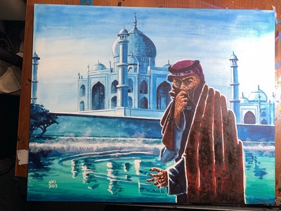 Abu JaFar 20" x 16" original repainting on canvas