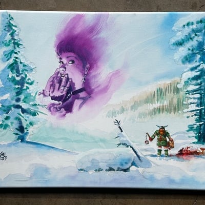 Clairvoyance 20" x 16" original repainting on canvas