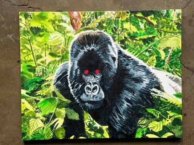 Kird Ape 20" x 16" original repainting on canvas