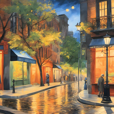 Street corner cross stitch pattern