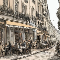 Street In Paris Cross Stitch Pattern - Thumbnail 2