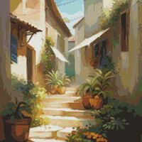 Tuscan Steps Cross Stitch Pattern - Thumbnail 1