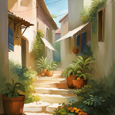 Tuscan steps cross stitch pattern