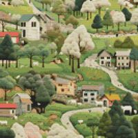 Village Cross Stitch Pattern - Thumbnail 1