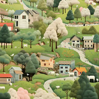 Village Cross Stitch Pattern - Thumbnail 2