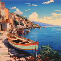 Boat On Shore Cross Stitch Pattern - Thumbnail 2