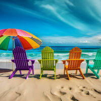 Colourful Beach Chairs Cross Stitch Pattern - Thumbnail 2