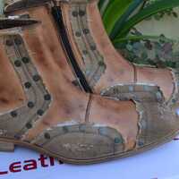 Crafted Leather New Remix Dragon Rock Men Cowboy Boots Distressed Brown - Thumbnail 1