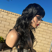 MULLET SYNTHETIC BLACK WIG - Thumbnail 3